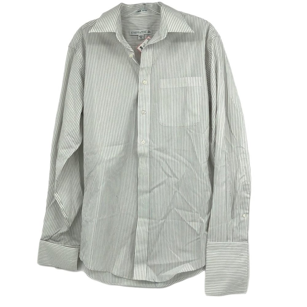 Joseph & Feiss Gray Striped Cotton Button-Up | Classic Style